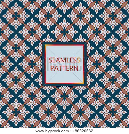 Bright Colorful Seamless Pattern With Golden Inserts. Ornamental, Mosaic Vector Background. Suitable