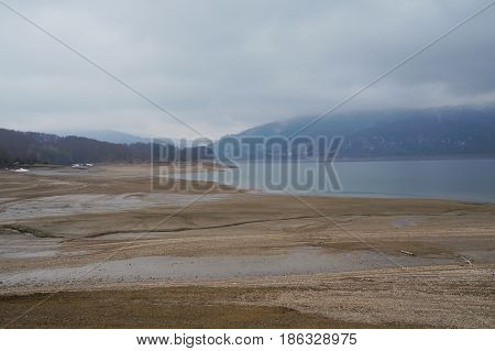 Mavrovo lake, the artificial lake in Macedonian republic
