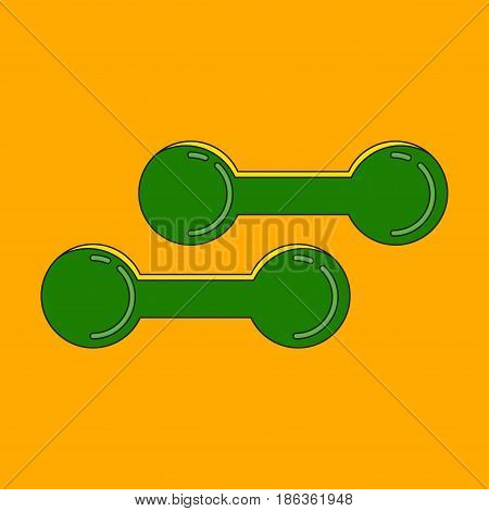 Icon in flat design dumbbells sport fitness