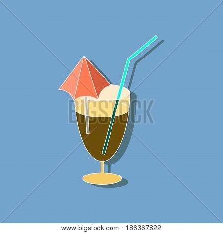 Sweet dessert in paper sticker cocktail alcohol