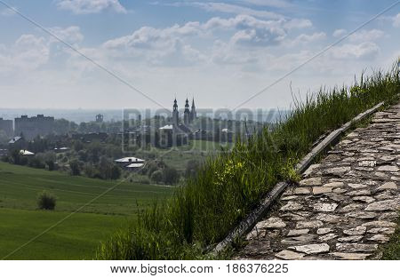 Basilica of Our Lady of Justice and Social Love in Piekary Slaskie view from the mound of liberation