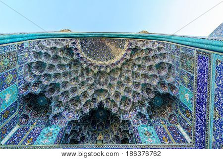 View on Ornaments of mosque in Iran
