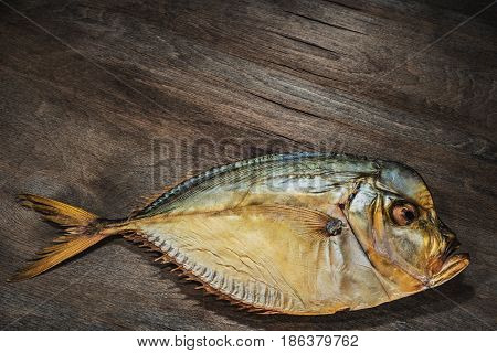 Vomer setapinnis (selene pisces). Smoked fish is a wonderful gourmet meal. Creative artwork used for printing on large format canvas.