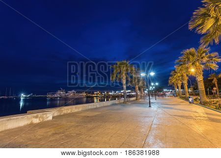 View Over The Seafront Of The City Paphos In Cyrpus.