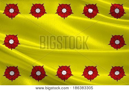 Flag of L'Hay-les-Roses is a commune in the southern suburbs of Paris France. 3d illustration