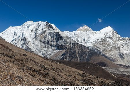 Island Peak Or Imja Tse And Makalu View On The Way To Everest Base Camp In Sagarmatha National Park,
