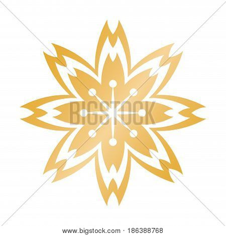golden flower chinese decoration symbol vector illustration