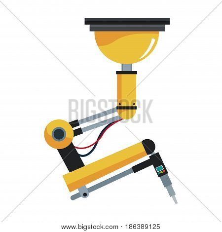 industrial robotic arm technology futuristic vector illustration