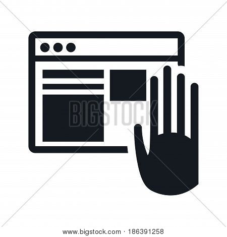 website internet hand touch digital vector illustration