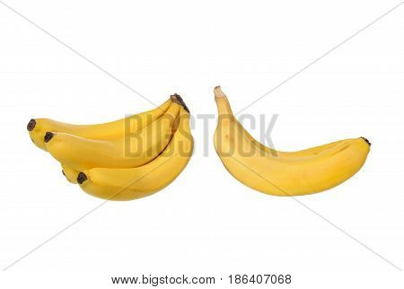 Bananas isolated on white background with cilpping path.