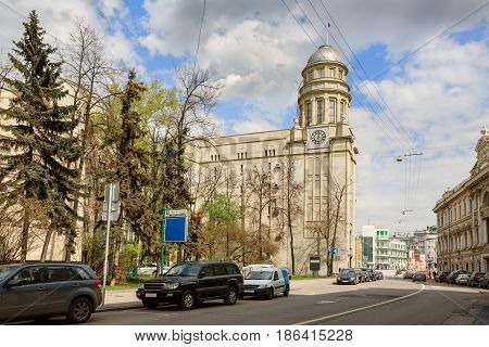 Headquarters of Ministry of Labour and Social Affairs in Ilyinka-street. Moscow, Russia.