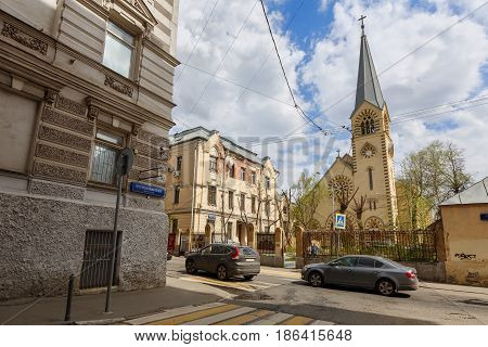 Evangelical Lutheran Cathedral of saints Peter and Paul in the area of Kitay-Gorod within the central part of Moscow in Russia.