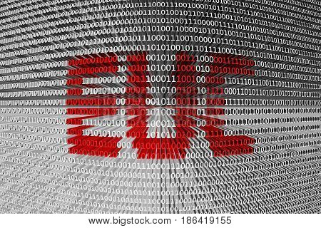 EUC in the form of binary code, 3D illustration