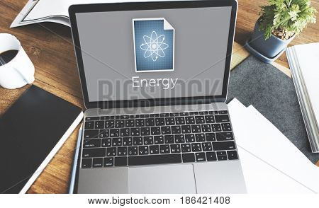 Network connection graphic overlay background on laptop screen