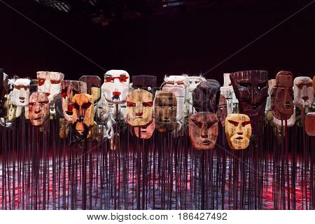 VENICE ITALY - MAY 10: The Chilean pavilion. Installation view of work by Bernardo Oyarzun in 
