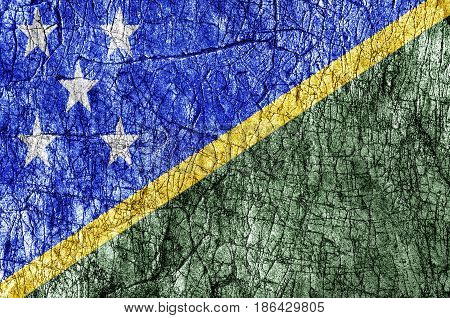 Grudge stone painted Solomon Islands flag close