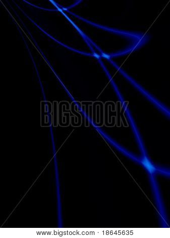 Imagen fractal de luz dispersada en un show de luces láser abstracta.