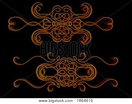 Ornamentos de ouro sobre Black.Eps