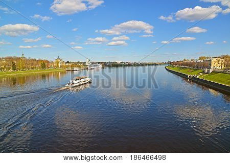 Tver, russia - may 07.2017 Navigation on the Volga River
