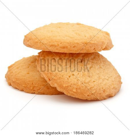 stacked short pastry cookies isolated on white background