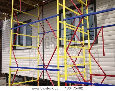 Repaired Rural House, Fixed Facade, Waterproofing Wood House By Vinyl Plasting Siding