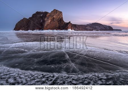 Cape Khoboy of Olkhon Island Lake Baikal Russia