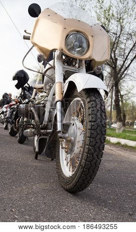 Shymkent, KAZAKHSTAN - March 15, 2017: Motorcycles at the opening of the biker season in Shymkent