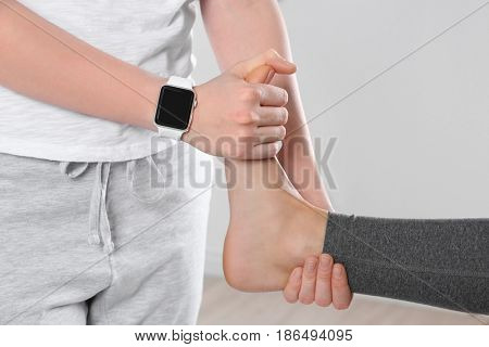 Physiatrist doing foot massage