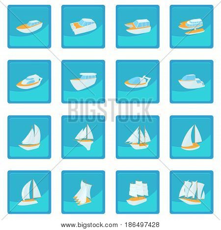 Yacht icon blue app for any design vector illustration