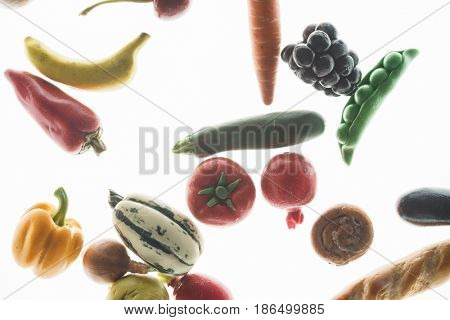 vegetables on the white