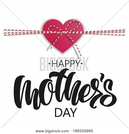 Happy Mother's Day lettering on white background.