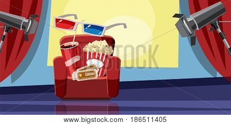 Cinema movie corn icons set. Cartoon illustration of 16 cinema movie corn vector icons for web