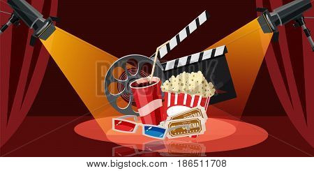 Cinema movie icons set. Cartoon illustration of 16 cinema movie vector icons for web