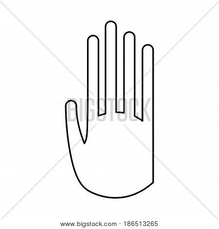 hand vr tocuh technology digital outline vector illustration