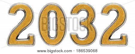 2032 Inscription, Isolated On White Background, 3D Render