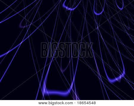 Imagen fractal de luz dispersada en un show de luces láser abstracta.