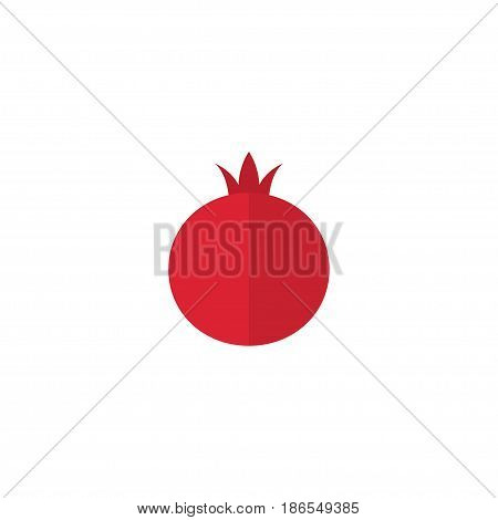 Flat Pomegranate Element. Vector Illustration Of Flat Garnet Isolated On Clean Background. Can Be Used As Pomegranate, Garnet And Fruit Symbols.