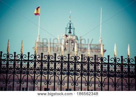 The Royal Palace of Madrid (Palacio Real de Madrid) official residence of the Spanish Royal Family at the city of Madrid Spain.