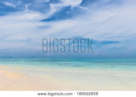 tropical beach with white cloud and sky in Thailandbeautiful seascape