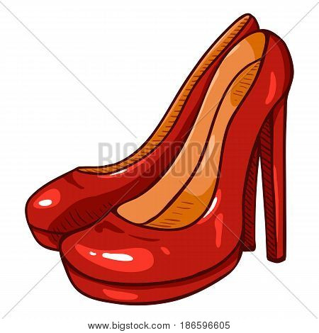 Vector Red Women Highheels Shoes