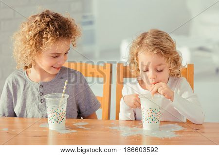 Brothers Making Mess In Kitchen