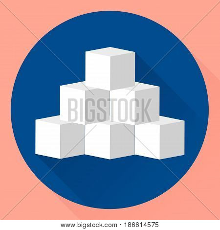 Vector Flat Icon Sugar, Refined Sugar