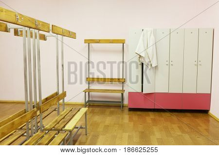 Interior of a cloakroom