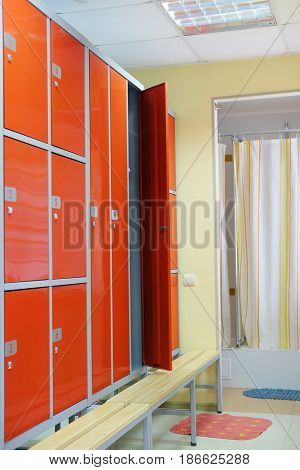 Interior of a cloakroom