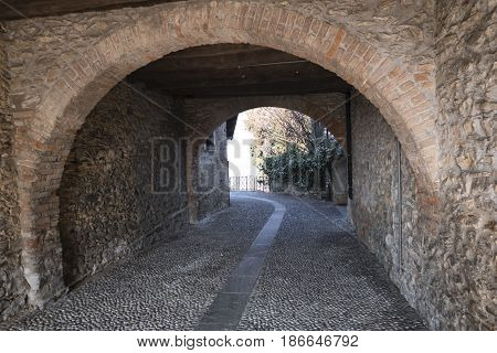 Montevecchia (Lecco Brianza Lombardy Italy): alley in the old village