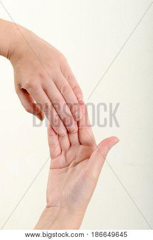 Two Hands Are Doing Stretching
