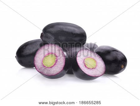 jambolan plum or Java plum isolated on white background