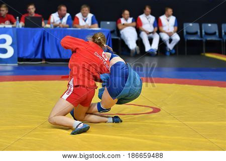 Orenburg, Russia - 29 October 2016: Girls Compete In Sambo