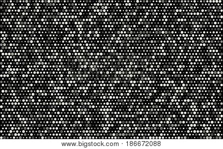 Banner Grey White Circles With Transparency. Poster Balls Of Different Sizes. Black Abstract Backgro