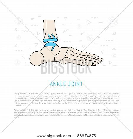 Treatment and prosthetics to the ankle and his replacement, vector illustration isolated on white background
